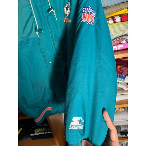 Vintage 90s Starter NFL Miami Dolphins Puffer Jacket - Picture 3 of 8